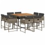 Set comedor jardín 9 pzas y cojines ratán sintético gris de , Conjuntos de jardín - Ref: Foro24-3211562, Precio: 449,83 €, De...
