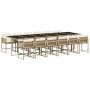 Set comedor de jardín con cojines 13 pzas ratán sintético beige de , Conjuntos de jardín - Ref: Foro24-3211486, Precio: 789,1...