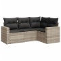 Set de sofás de jardín 4 pzas y cojines ratán sintético gris de , Conjuntos de jardín - Ref: Foro24-3218902, Precio: 295,19 €...