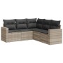 Set de sofás jardín y cojines 5 pzas ratán sintético gris claro de , Conjuntos de jardín - Ref: Foro24-3218942, Precio: 345,5...