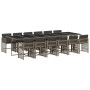 Set comedor de jardín con cojines 13 pzas ratán sintético gris de , Conjuntos de jardín - Ref: Foro24-3211664, Precio: 832,65...