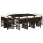 Set comedor de jardín 11 pzas y cojines ratán sintético marrón de , Conjuntos de jardín - Ref: Foro24-3211749, Precio: 630,86...