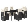 Set de comedor de jardín 7 pzas y cojines ratán sintético negro de , Conjuntos de jardín - Ref: Foro24-3213318, Precio: 851,3...