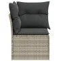 Sofá esquinero de jardín con cojines ratán sintético gris claro de , Sofás de exterior - Ref: Foro24-366175, Precio: 97,04 €,...