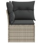 Sofá esquinero de jardín con cojines ratán sintético gris claro de , Sofás de exterior - Ref: Foro24-366175, Precio: 98,86 €,...