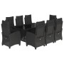 Set de comedor de jardín 9 pzas y cojines ratán sintético negro de , Conjuntos de jardín - Ref: Foro24-3212921, Precio: 1,00 ...