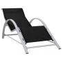 Tumbonas con mesita 2 unidades aluminio negro de vidaXL, Tumbonas - Ref: Foro24-310534, Precio: 214,18 €, Descuento: %