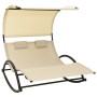 Tumbona doble con toldo textilene color crema de vidaXL, Tumbonas - Ref: Foro24-310548, Precio: 213,63 €, Descuento: %