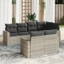 Set de sofás de jardín 7 pzas con cojines ratán PE gris claro de , Conjuntos de jardín - Ref: Foro24-3219202, Precio: 508,02 ...