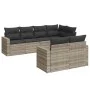 Set de sofás de jardín 7 pzas con cojines ratán PE gris claro de , Conjuntos de jardín - Ref: Foro24-3219202, Precio: 508,02 ...