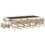 Set comedor de jardín con cojines 15 pzas ratán sintético beige de , Conjuntos de jardín - Ref: Foro24-3211534, Precio: 762,5...
