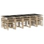 Set comedor de jardín con cojines 15 pzas ratán sintético beige de , Conjuntos de jardín - Ref: Foro24-3211534, Precio: 762,5...
