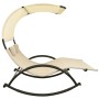 Tumbona doble con toldo textilene color crema de vidaXL, Tumbonas - Ref: Foro24-310548, Precio: 213,63 €, Descuento: %