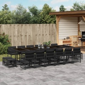 Set de muebles jardín 17 pzas con cojines ratán sintético negro de , Conjuntos de jardín - Ref: Foro24-3211543, Precio: 833,6...