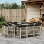 Set de comedor de jardín 11 pzas y cojines ratán sintético gris de , Conjuntos de jardín - Ref: Foro24-3211031, Precio: 634,4...