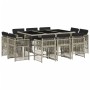 Set de comedor de jardín 11 pzas y cojines ratán sintético gris de , Conjuntos de jardín - Ref: Foro24-3211031, Precio: 634,4...