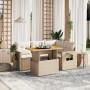 Juego de sofás jardín con cojines 5 pzas ratán sintético beige de , Conjuntos de jardín - Ref: Foro24-3271737, Precio: 393,08...