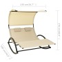 Tumbona doble con toldo textilene color crema de vidaXL, Tumbonas - Ref: Foro24-310548, Precio: 213,63 €, Descuento: %