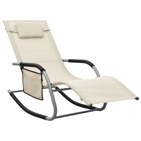 Tumbona de textilene crema y gris de vidaXL, Tumbonas - Ref: Foro24-310506, Precio: 111,31 €, Descuento: %