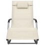 Tumbona de textilene crema y gris de vidaXL, Tumbonas - Ref: Foro24-310506, Precio: 111,31 €, Descuento: %