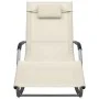 Tumbona de textilene crema y gris by vidaXL, Loungers - Ref: Foro24-310506, Price: 109,18 €, Discount: %