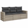 Set de sofá de jardín 3 pzas y cojines ratán sintético gris de , Conjuntos de jardín - Ref: Foro24-3218652, Precio: 207,33 €,...