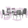 Set comedor jardín 7 pzas y cojines ratán sintético gris de , Conjuntos de jardín - Ref: Foro24-3213614, Precio: 467,27 €, De...