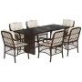 Set comedor de jardín 7 pzas con cojines ratán sintético marrón de , Conjuntos de jardín - Ref: Foro24-3212058, Precio: 684,8...