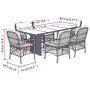 Set comedor de jardín 7 pzas con cojines ratán sintético marrón de , Conjuntos de jardín - Ref: Foro24-3212058, Precio: 684,8...