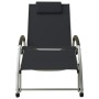 Tumbona con cojín de textilene negra de vidaXL, Tumbonas - Ref: Foro24-310529, Precio: 151,44 €, Descuento: %