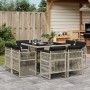 Set comedor de jardín 9 pzas cojines ratán sintético gris claro de , Conjuntos de jardín - Ref: Foro24-3211019, Precio: 446,9...