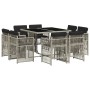 Set comedor de jardín 9 pzas cojines ratán sintético gris claro de , Conjuntos de jardín - Ref: Foro24-3211019, Precio: 446,9...
