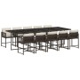 Set comedor de jardín 11 pzas y cojines ratán sintético marrón de , Conjuntos de jardín - Ref: Foro24-3211473, Precio: 679,10...