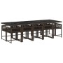 Set comedor de jardín 11 pzas y cojines ratán sintético marrón de , Conjuntos de jardín - Ref: Foro24-3211473, Precio: 679,10...