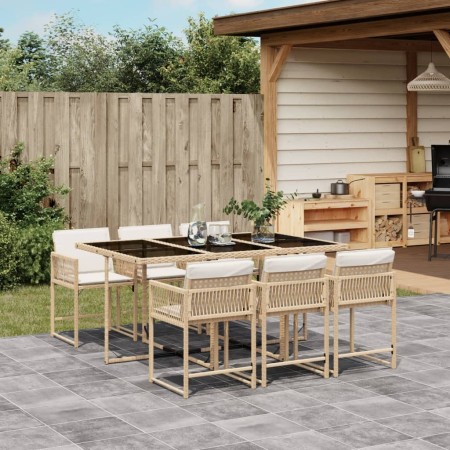 Set comedor de jardín 7 pzas con cojines ratán sintético beige de , Conjuntos de jardín - Ref: Foro24-3211450, Precio: 377,07...