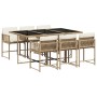 Set comedor de jardín 7 pzas con cojines ratán sintético beige de , Conjuntos de jardín - Ref: Foro24-3211450, Precio: 377,07...