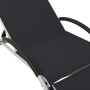 Tumbona con cojín de textilene negra de vidaXL, Tumbonas - Ref: Foro24-310529, Precio: 151,44 €, Descuento: %