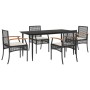 Set de muebles jardín 5 pzas con cojines ratán sintético negro de , Conjuntos de jardín - Ref: Foro24-3213599, Precio: 351,25...