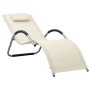 Tumbona de textilene crema y gris de vidaXL, Tumbonas - Ref: Foro24-310514, Precio: 77,97 €, Descuento: %