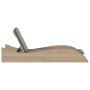 Tumbona con cojín ratán sintético beige 60x205x73 cm de , Tumbonas - Ref: Foro24-368281, Precio: 168,50 €, Descuento: %