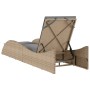 Tumbona con cojín ratán sintético beige 60x205x73 cm de , Tumbonas - Ref: Foro24-368281, Precio: 168,50 €, Descuento: %