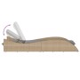 Tumbona con cojín ratán sintético beige 60x205x73 cm de , Tumbonas - Ref: Foro24-368281, Precio: 168,50 €, Descuento: %