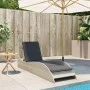 Sun lounger with light gray synthetic rattan cushion 60x205x73 cm by , Loungers - Ref: Foro24-368283, Price: 166,31 €, Discou...