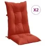 Cojines silla respaldo alto 2 uds tela rojo melange 120x50x7 cm de , Cojines para sillas y sofás - Ref: Foro24-4002364, Preci...