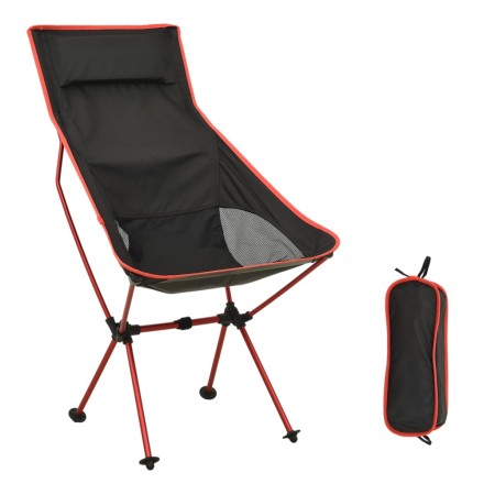 Silla de camping plegable PVC y aluminio negro de vidaXL, Mobiliario de camping - Ref: Foro24-310542, Precio: 59,23 €, Descue...