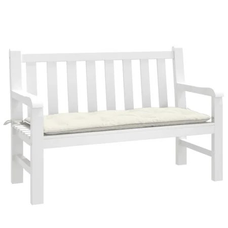 Cojín para banco de jardín tela crema melange 120x50x7 cm de , Cojines para sillas y sofás - Ref: Foro24-4002544, Precio: 28,...