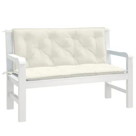 Cojines para banco jardín 2 uds tela crema melange 120x50x7 cm de , Cojines para sillas y sofás - Ref: Foro24-4002599, Precio...