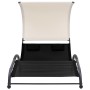 Tumbona doble con toldo textilene negra de vidaXL, Tumbonas - Ref: Foro24-310543, Precio: 232,83 €, Descuento: %