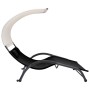 Tumbona doble con toldo textilene negra de vidaXL, Tumbonas - Ref: Foro24-310543, Precio: 232,83 €, Descuento: %