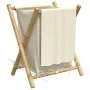 Cesto de la ropa sucia de bambú blanco crema 45x55x63,5 cm de , Cestas para ropa - Ref: Foro24-368035, Precio: 31,46 €, Descu...